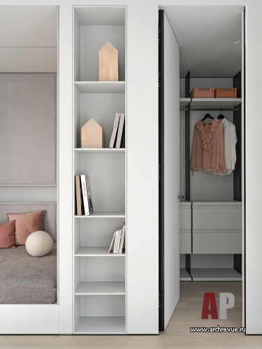 Фото интерьера гардеробной квартиры в стиле минимализм 