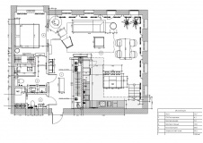 План первого этажа двухэтажной квартиры в мансарде. Общая площадь 127 кв. м.