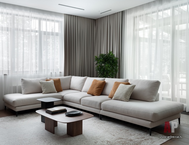 Фото интерьера гостиной дома в современном стиле