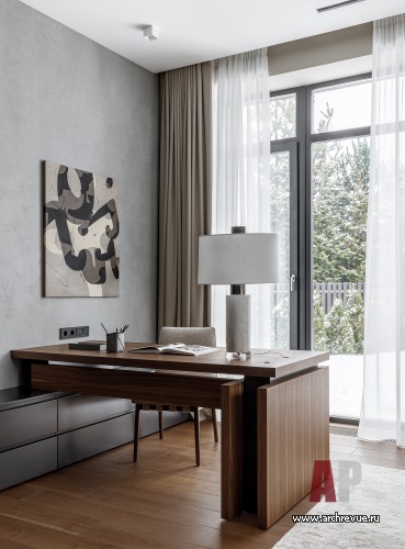 Фото интерьера кабинета дома в современном стиле