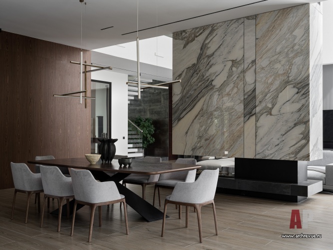 Фото интерьера столовой дома в стиле минимализм