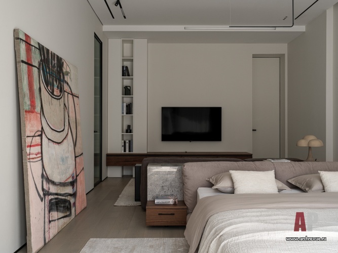 Фото интерьера спальни дома в стиле минимализм