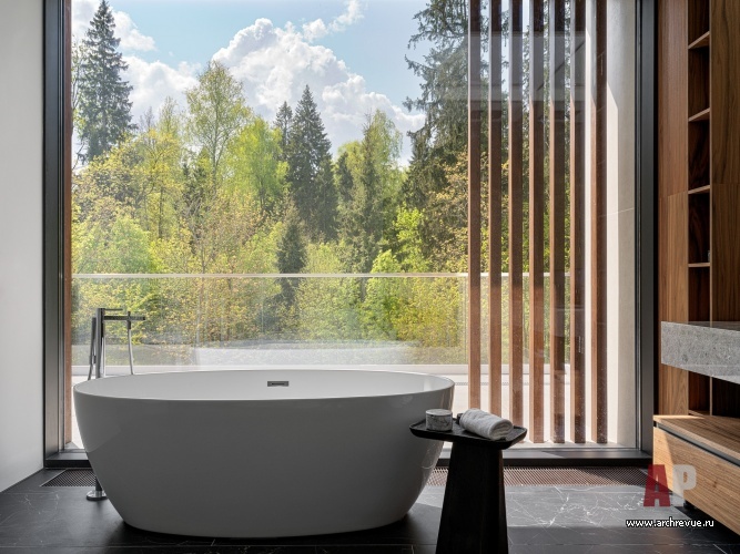 Фото интерьера ванной дома в стиле минимализм