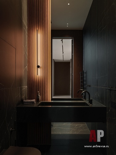 Фото интерьера гостевого санузла дома в стиле минимализм