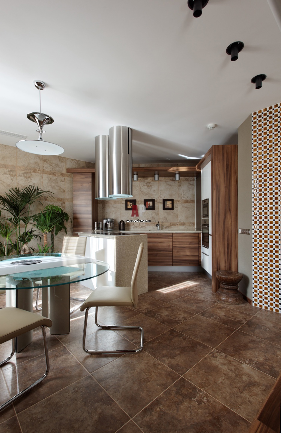 Интерьер гостиной с кухней в современном стиле 30 кв м